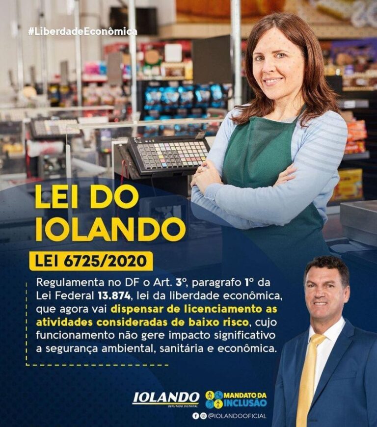 A Lei nº 6.725/2020 de autoria do deputado da Inclusão IOLANDO para melhorar a vida da população.