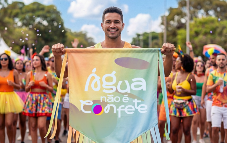 Adasa lança campanha “Água não é Confete” para incentivar consumo consciente no Carnaval do DF