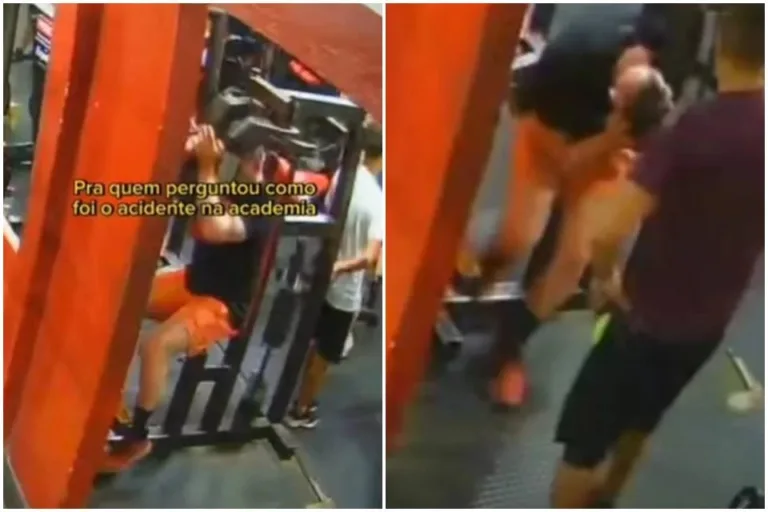 Aparelho de academia quebra e atinge cabeça de aluno; veja vídeo