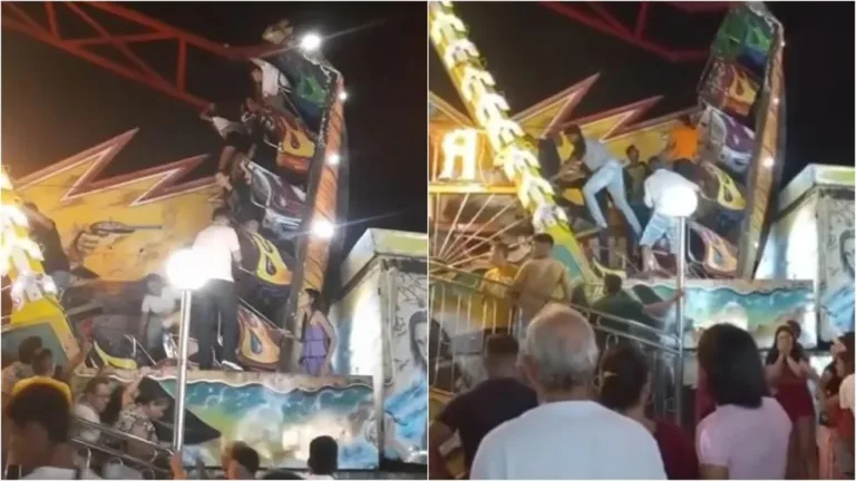Brinquedo parte ao meio e deixa feridos em parque de diversão