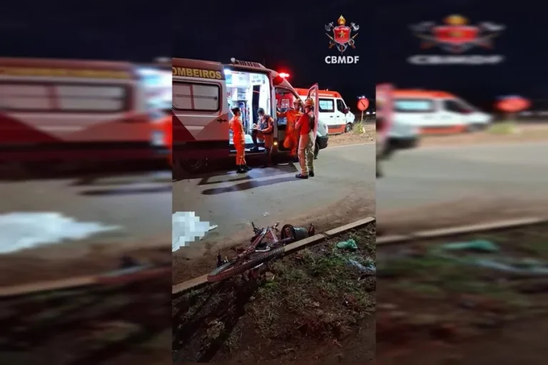 Ciclista de 59 anos morre após colisão com moto no DF