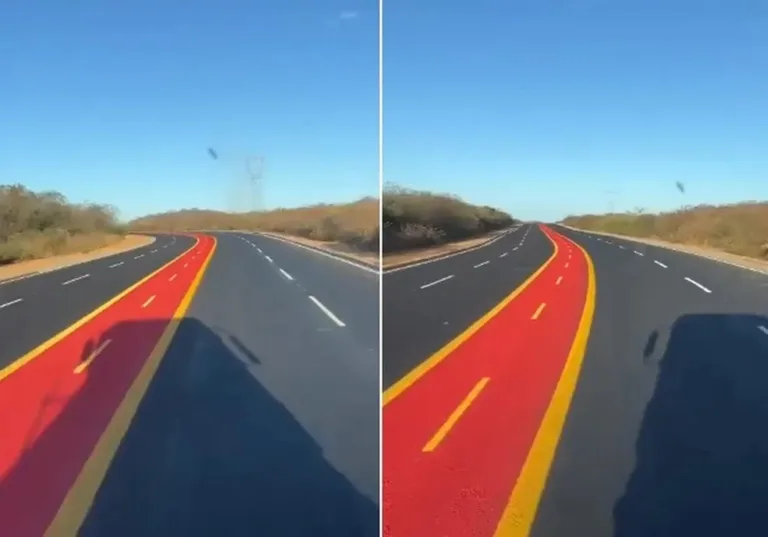 Ciclofaixa no meio de estrada no Piauí viraliza nas redes sociais