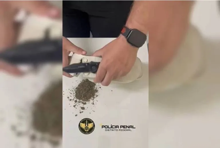Casal é flagrado com chinelos recheados de maconha e pó na Papuda