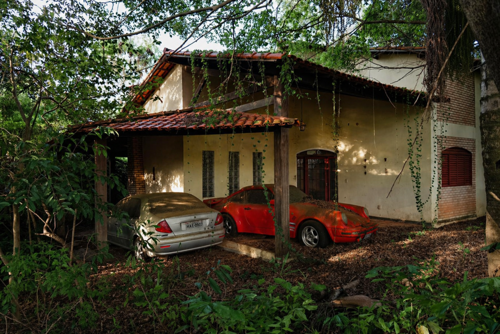 Mansão abandonada há 15 anos e “engolida pela mata” vai a leilão no DF