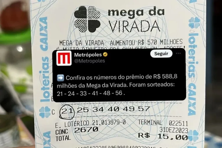 Chegou perto! Homem mostra bilhete “quase premiado” da Mega da Virada