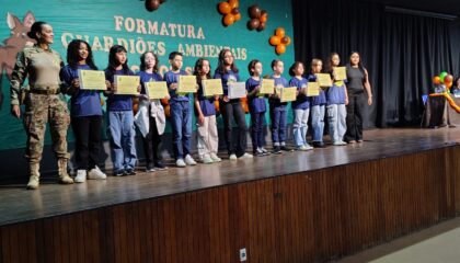 Turma de 76 Guardiões Ambientais formada pela PMDF