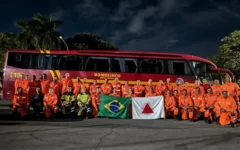 Militares do Corpo de Bombeiros de Minas Gerais embarcam para missão de busca e salvamento na Venezuela