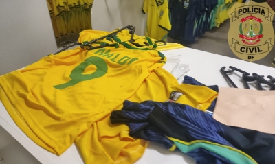 PCDF apreende mais de uma tonelada de camisas falsificadas na Operação Torcida Segura