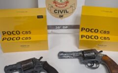 Armas apreendidas pela PCDF na Rodoviária de Brasília