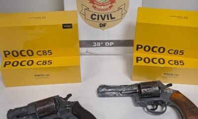 Armas apreendidas pela PCDF na Rodoviária de Brasília