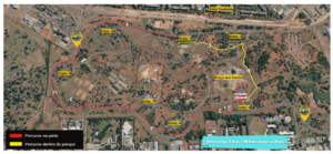 Mapa do percurso da corrida Corre Pro Match no Parque da Cidade