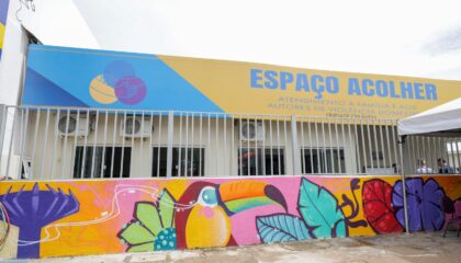 Fachada de unidade do Espaço Acolher no Distrito Federal