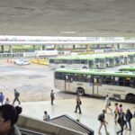 Ônibus do transporte público na Rodoviária do Plano Piloto