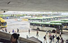 Ônibus do transporte público na Rodoviária do Plano Piloto