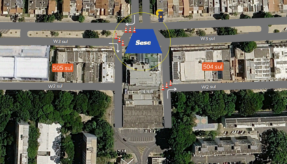 Mapa de alteração no trânsito da W3 Sul para evento Estação Sesc