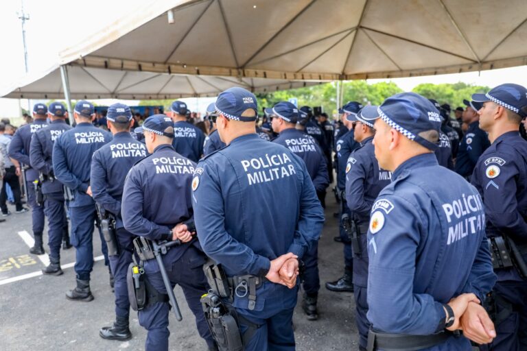 Policiais militares do Distrito Federal reunidos durante atividade da corporação